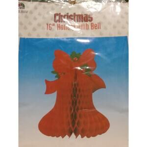 Vintage Christmas Honeycomb Bell New Old Stock Holiday Decorations Bells & Holly